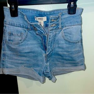 High waisted jeans shorts